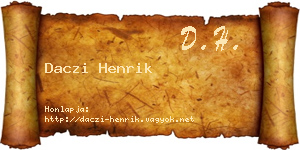 Daczi Henrik névjegykártya